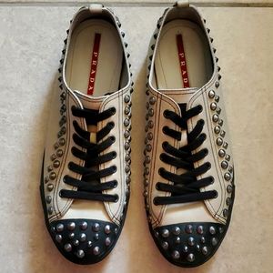 Prada Linea Rossa size 10 beige sneakers